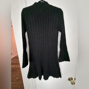 Anthropologie Black Ribbed Sweater Dress